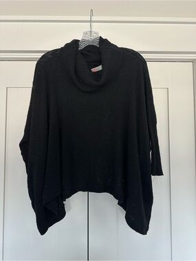 Black Cowl Neck Women's Sweater With Open Back